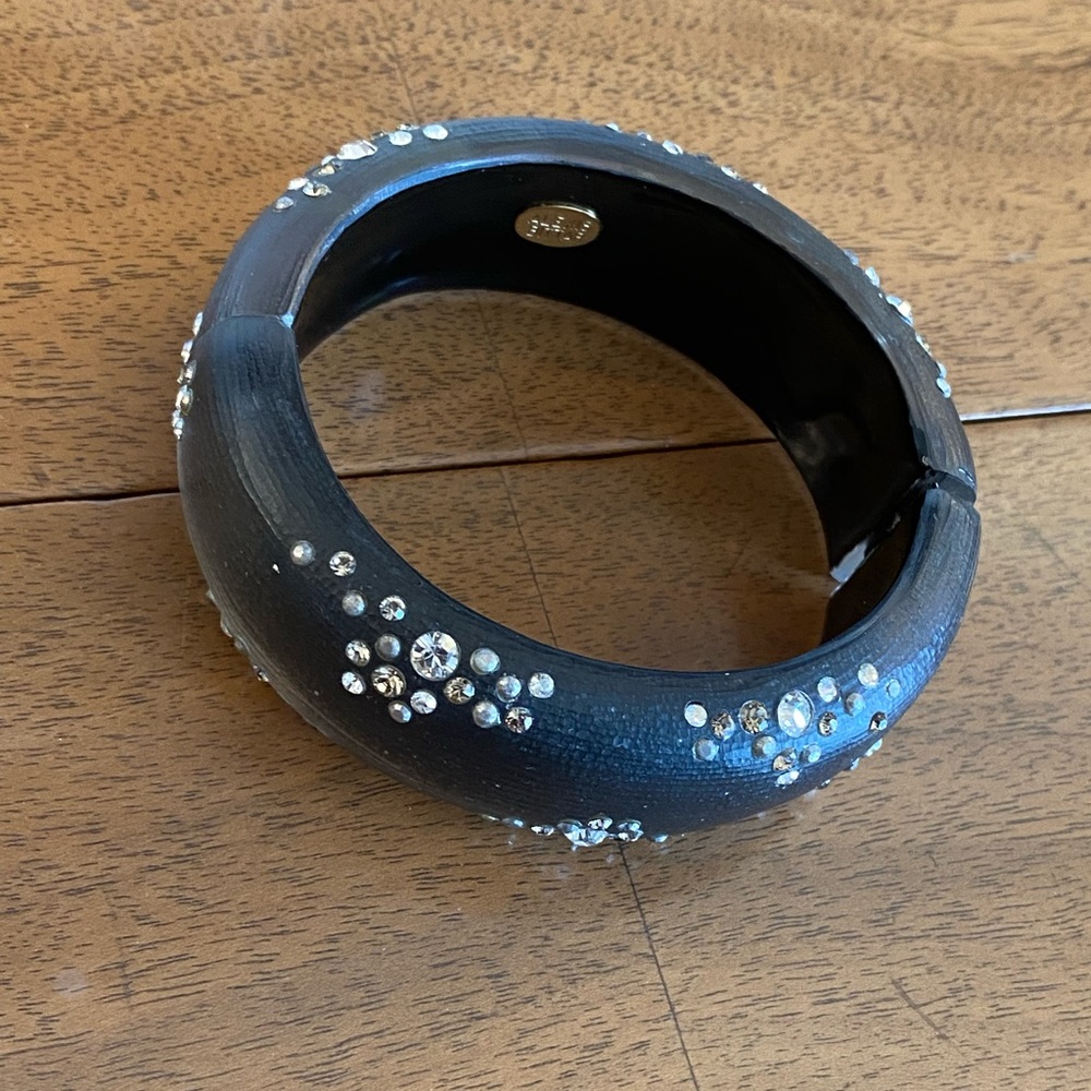 Alexis Bittar Crystal & Lucite Hinged Bangle